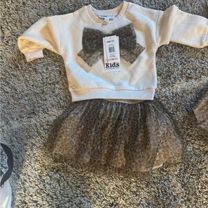 Kids Headquarters Cream and Brown Matching Set